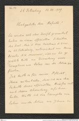 Nachlass Franz Steindachner, Brief von L. Berg an Franz Steindachner (13.12.1909), Inv.Nr. 36.07, Seite 1